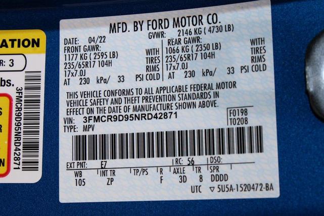 Photo of 2022 Velocity Blue Metallic Ford Bronco Sport