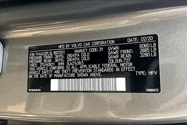 Photo of 2020 Pebble Grey Metallic Volvo XC90