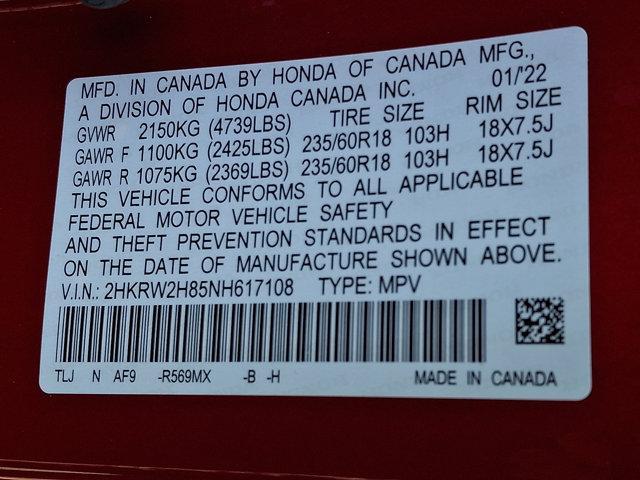 Photo of 2022 Radiant Red Metallic Honda CR-V