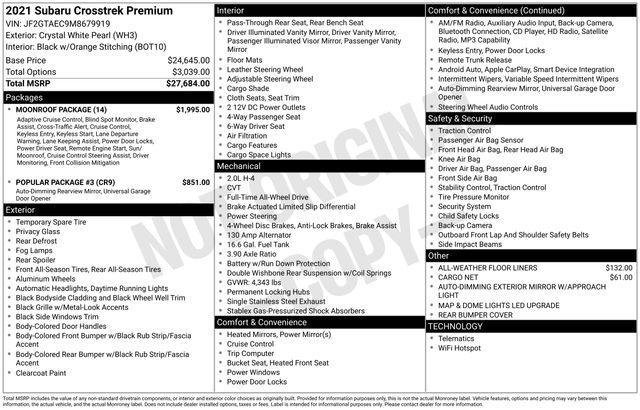 Photo of 2021 Crystal White Pearl Subaru Crosstrek