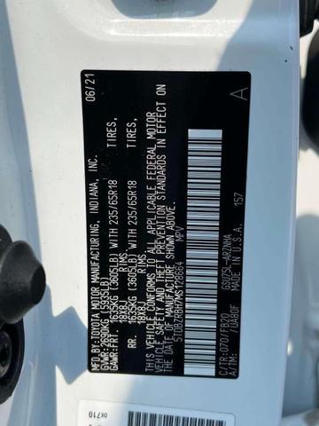 Photo of 2021 Blizzard Pearl Toyota Highlander