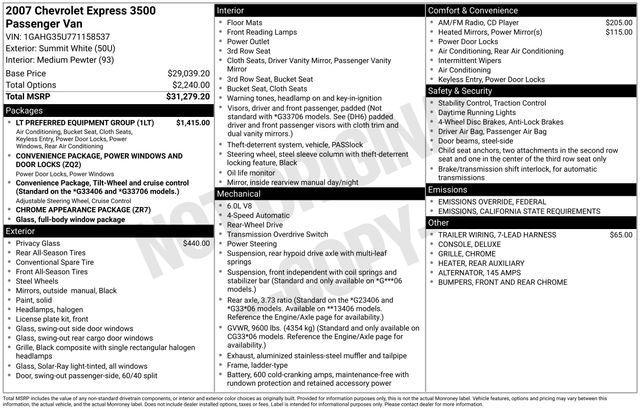 Photo of 2007 Summit White Chevrolet Express 3500