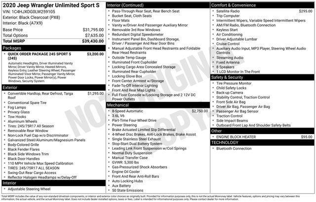 Photo of 2020 Black Clearcoat Jeep Wrangler Unlimited