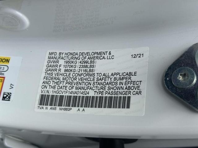 Photo of 2022 White Honda Accord