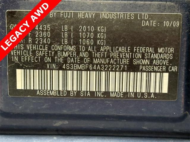 Photo of 2010 Azurite Blue Pearl Subaru Legacy