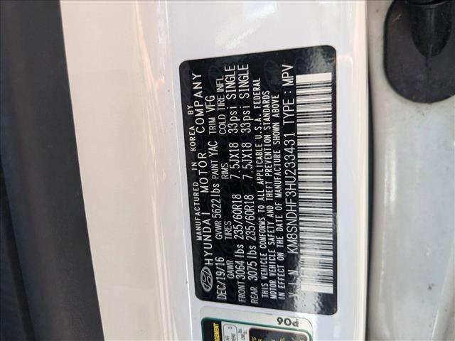 Photo of 2017 Monaco White Hyundai SANTA FE
