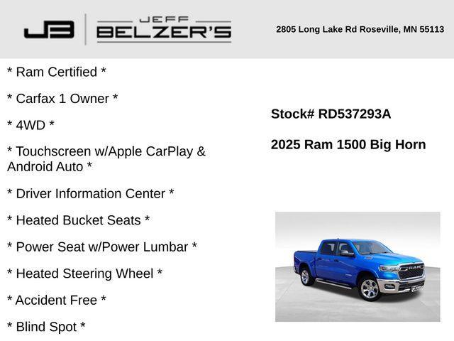 Photo of 2025 Hydro Blue Pearlcoat RAM 1500