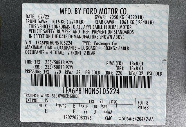 Photo of 2022 ICONIC SILVER METALLIC Ford Mustang