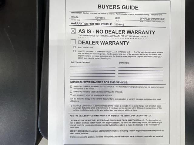 Photo of 2009  Honda Odyssey