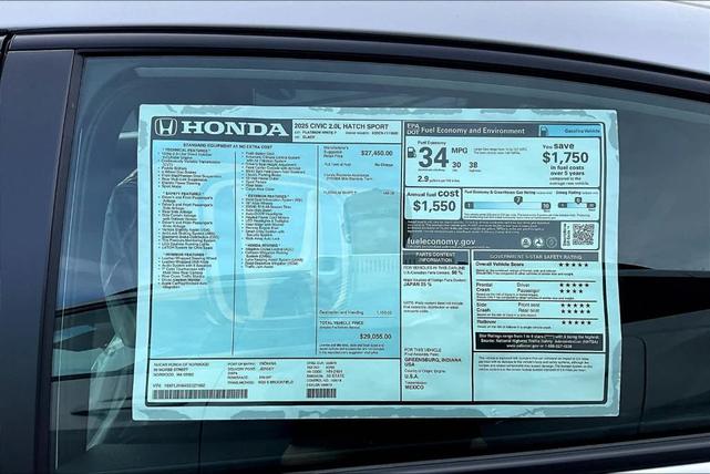 Photo of 2025 Platinum White Pearl Honda Civic