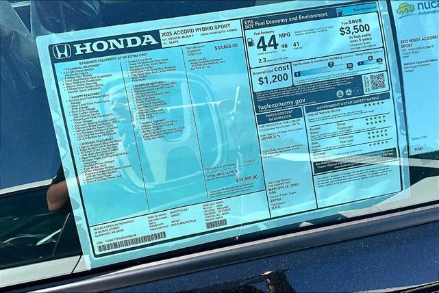 Photo of 2025 Crystal Black Pearl Honda Accord Hybrid