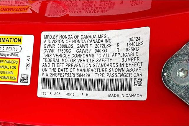 Photo of 2024 Rallye Red Honda Civic