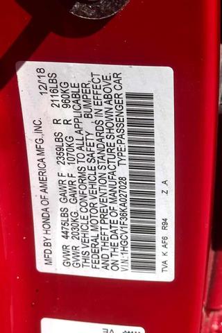 Photo of 2019 San Marino Red Honda Accord