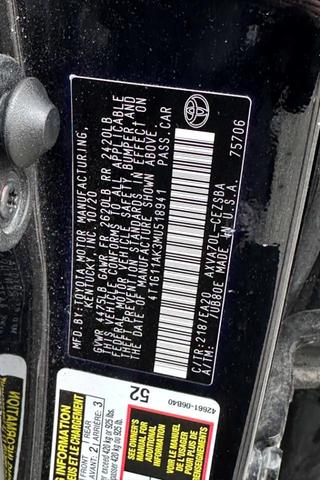 Photo of 2021 Midnight Black Metallic Toyota Camry