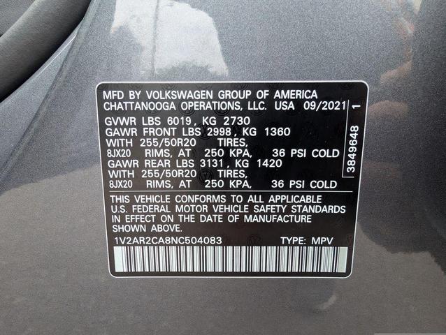 Photo of 2022 Platinum Gray Metallic Volkswagen Atlas
