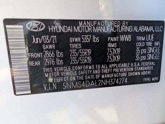 Photo of 2022 Quartz White Hyundai SANTA FE