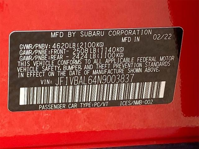 Photo of 2022 Ignition Red Subaru WRX