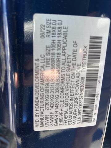 Photo of 2022 Obsidian Blue Pearl Honda Ridgeline
