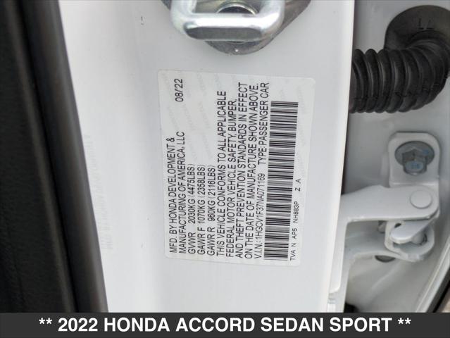 Photo of 2022 Platinum White Pearl Honda Accord