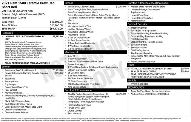 Photo of 2021 Bright White Clearcoat RAM 1500