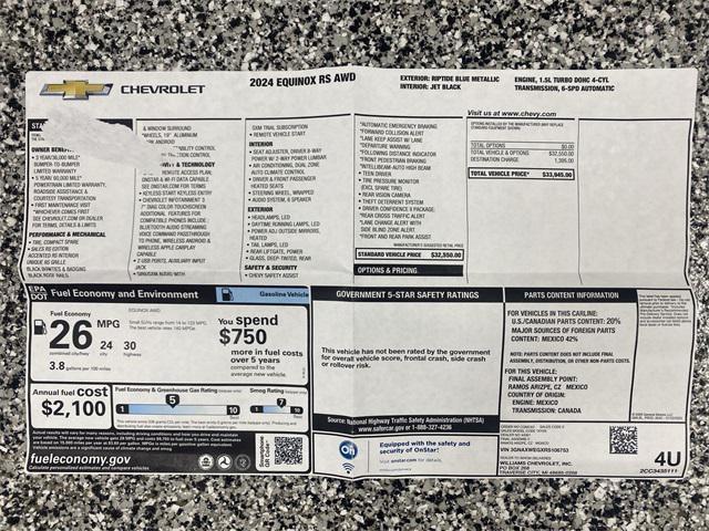 Photo of 2024 Riptide Blue Metallic Chevrolet Equinox