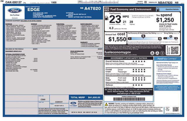 Photo of 2022 Agate Black Metallic Ford Edge