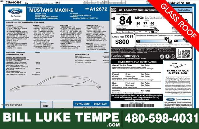 Photo of 2022 Space White Metallic Ford Mustang Mach-E