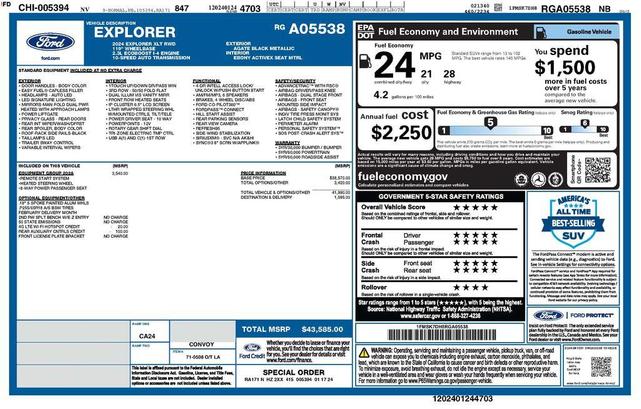 Photo of 2024 Agate Black Metallic Ford Explorer
