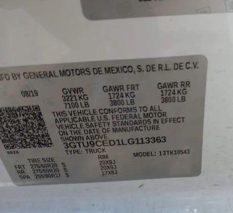 Photo of 2020 White GMC Sierra 1500