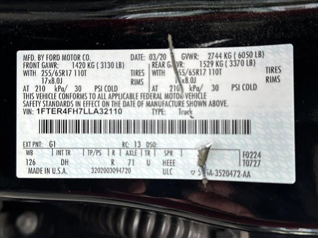 Photo of 2020 Shadow Black Ford Ranger