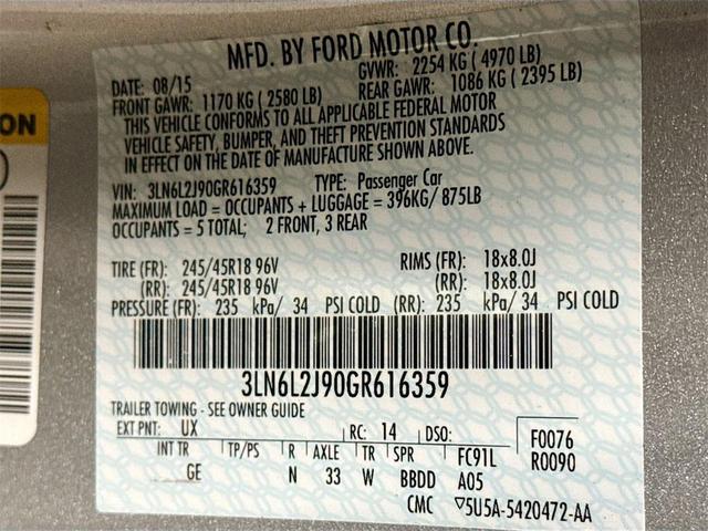 Photo of 2016 Ingot Silver Lincoln MKZ