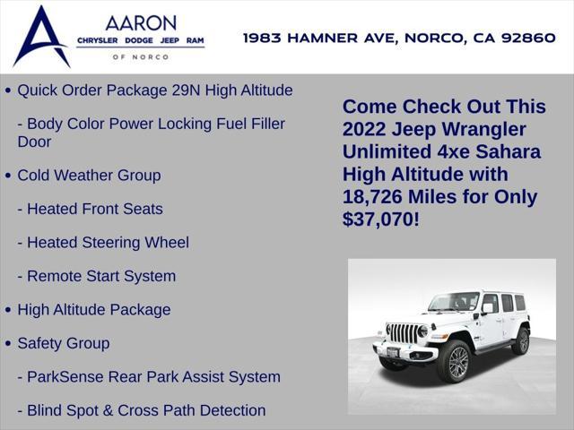 Photo of 2022 Bright White Clearcoat Jeep Wrangler Unlimited 4xe