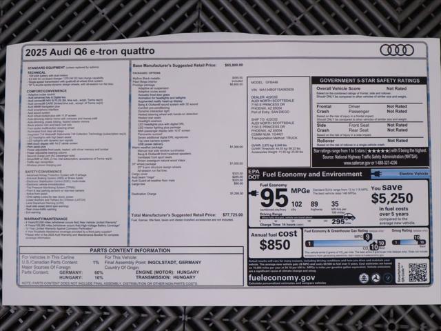 Photo of 2025 Mythos Black Metallic Audi Q6 e-tron