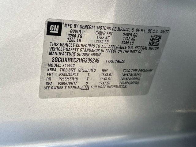Photo of 2017 Silver Ice Metallic Chevrolet Silverado 1500