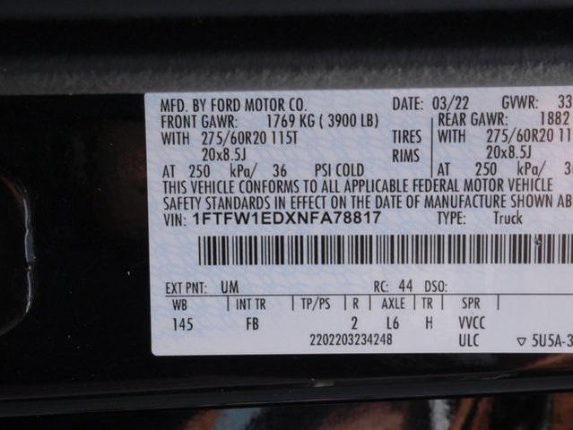 Photo of 2022 Agate Black Metallic Ford F-150