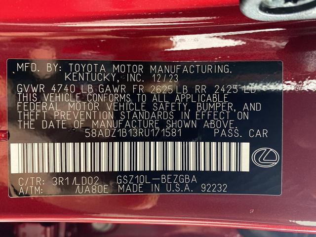 Photo of 2024 Matador Red Mica Lexus ES 350