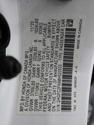 Photo of 2021 Platinum White Pearl Honda Civic