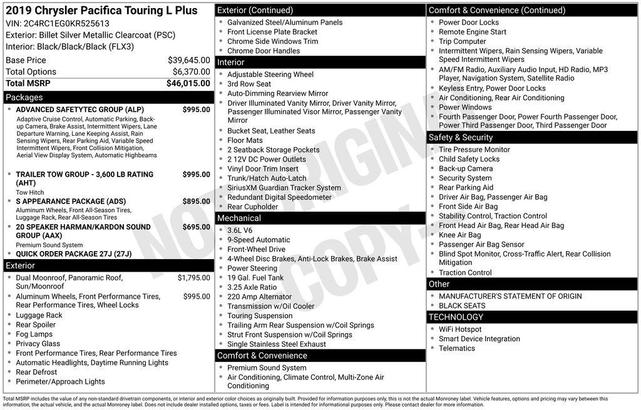Photo of 2019 Billet Silver Metallic Clearcoat Chrysler Pacifica