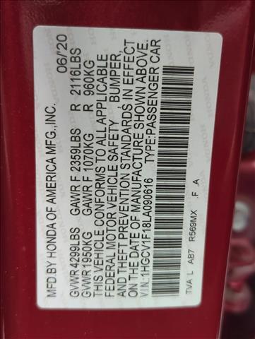 Photo of 2020 Radiant Red Metallic Honda Accord