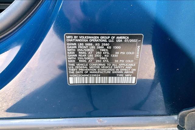 Photo of 2022 Tourmaline Blue Metallic Volkswagen Atlas Cross Sport
