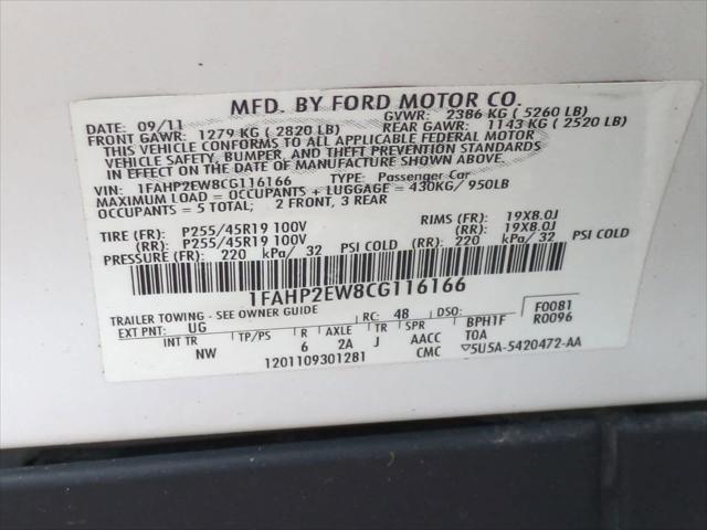 Photo of 2012 White Platinum Tri-Coat Metallic Ford Taurus