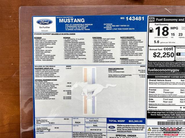 Photo of 2021 Rapid Red Metallic Tinted Clearcoat Ford Mustang