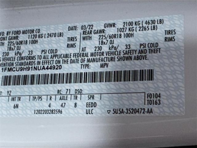 Photo of 2022 OXFORD WHITE Ford Escape