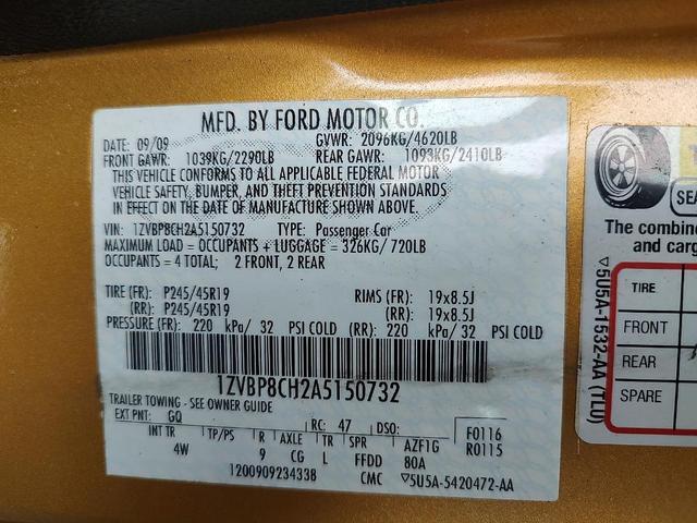 Photo of 2010 Yellow Ford Mustang