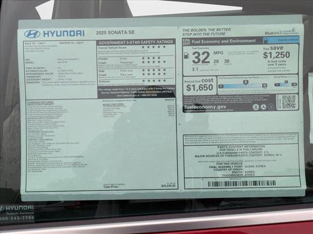 Photo of 2025 Ultimate red Hyundai SONATA