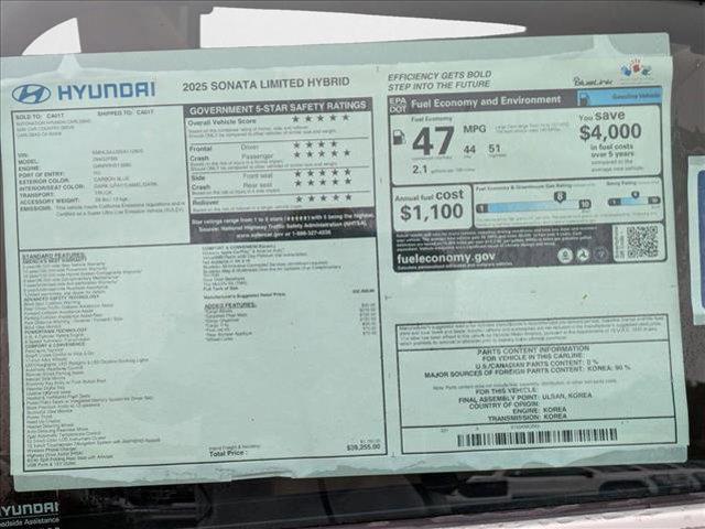 Photo of 2025 Carbon Blue Hyundai SONATA Hybrid