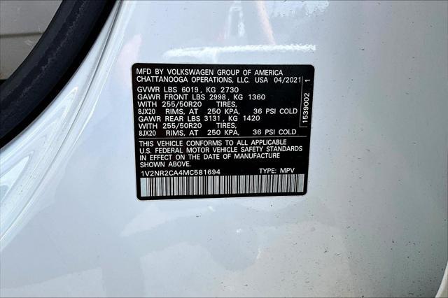 Photo of 2021 Pure White Volkswagen Atlas