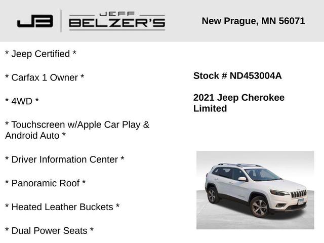 Photo of 2021 Bright White Clearcoat Jeep Cherokee