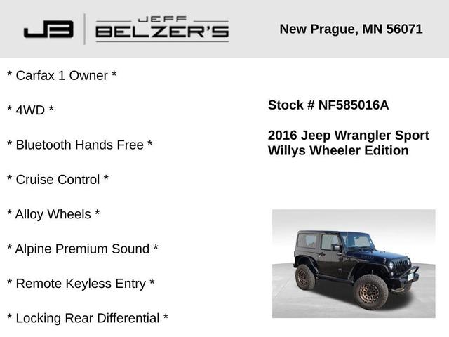 Photo of 2016 Black Clearcoat Jeep Wrangler