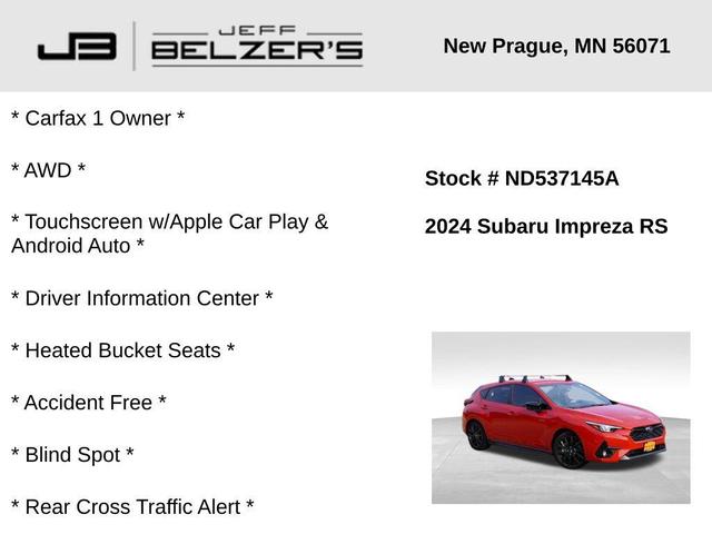 Photo of 2024 Pure Red Subaru Impreza